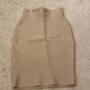Tan pencil skirt